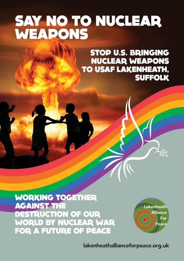 NH #719:  US Nukes in England?!?  10-Day Lakenheath Peace Camp Opposes US Nuclear Weapons on UK RAF Base – Angie Zelter